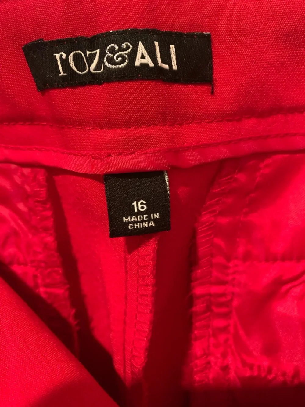 Roz & Ali Bright Red Pants - Picture 2 of 14
